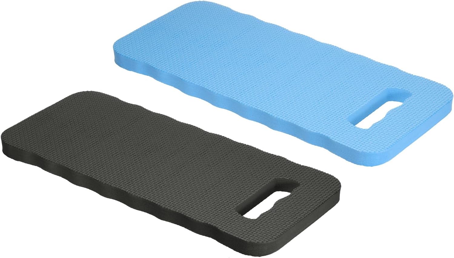 PATIKIL 15.7"x7.1"x0.8" Garden Kneeling Pad, 2 Pack EVA Knee Mat Foam Cushions Waterproof Sitting Pads for Gardening Camping Yoga Pilates Exercise, Blue/Black