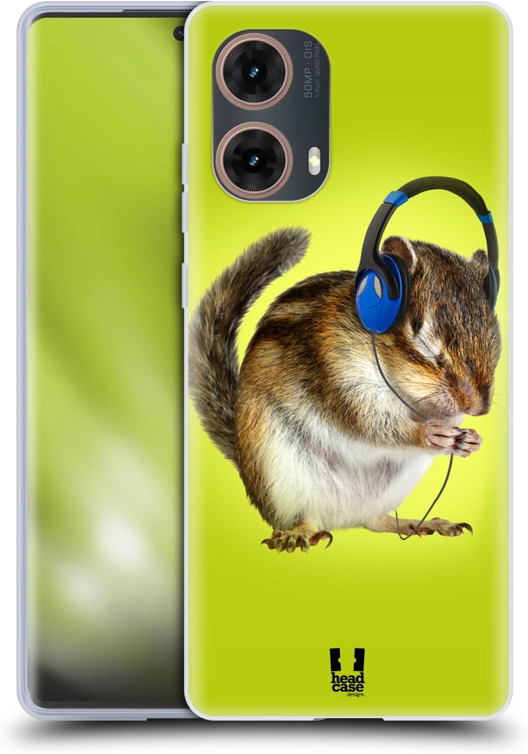 Head Case Designs Chipmunk Listening to Music Funny Animals Soft Gel Case Compatible with Motorola Moto G85
