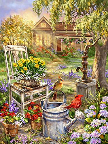 Springbok Spring Song 500 Piece Cardinal Garden Jigsaw Puzzle for Adults