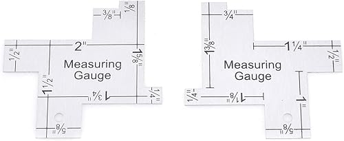 Miniatura 2 de Semetall Paquete de 2 mini medidores de mano de 2 pulgadas para coser y patchwork, plástico, plateado