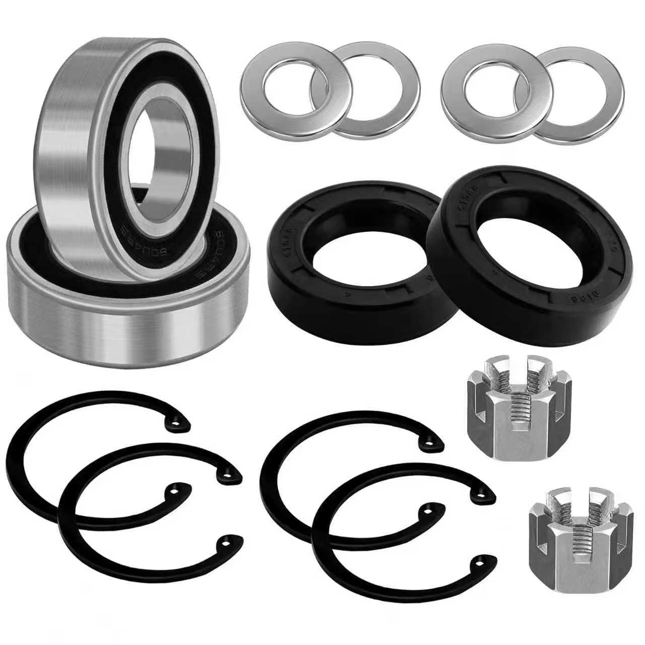 Golf Cart Rear Axle Shaft Bearing & Seal Kit for EZGO TXT RXV Marathon Medalist 1978-UP Electric Golf cart, OEM 611931 15112-G1 15112G1 70181-G01 70181G01 620343, 2 Pack
