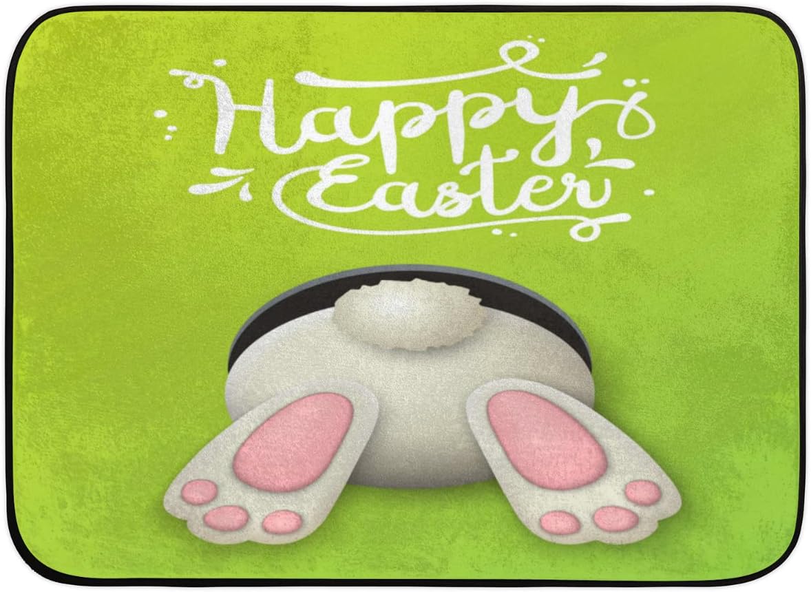 4 x 6 feet Happy Easter Bunny Rabbit Super Soft Area Rug for Kids Baby Nursery, Carpets for Entryway Living Room Kids Room, Room Decor for Baby