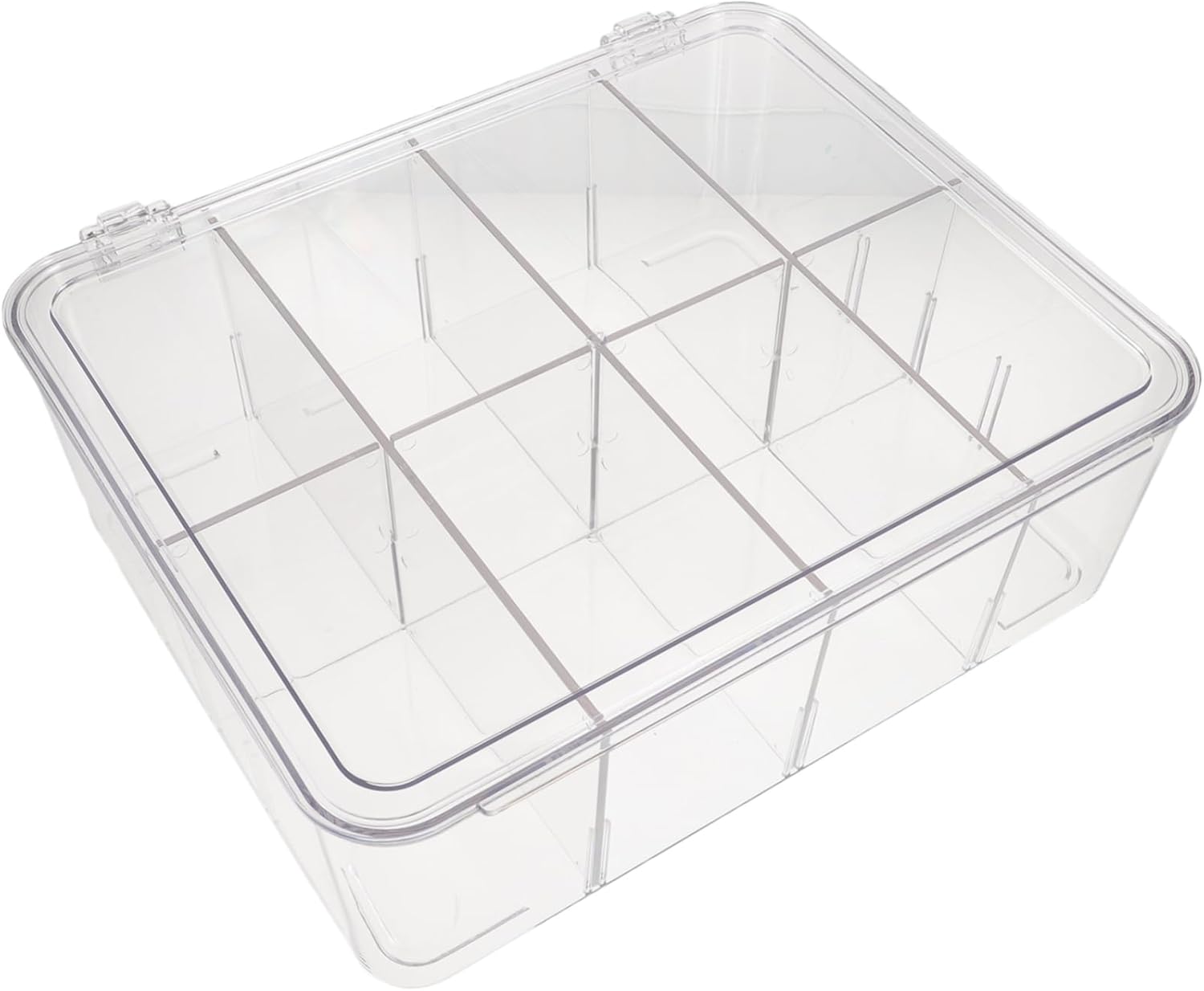Clear Tea Bag Organizer Box with Lid Multi Compartment Storage for Tea Coffee and Snacks for Home Office Restaurants and Coffee Shops Durable and Smooth Edges