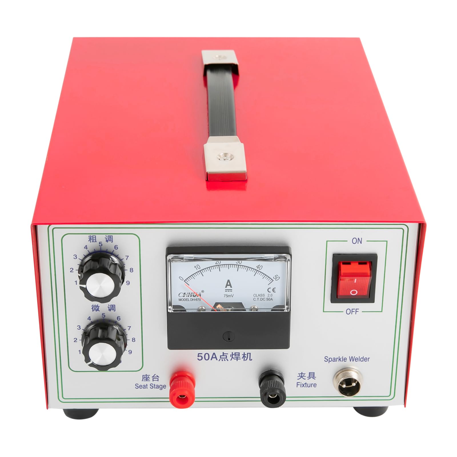 LIAPDG 500W Jewellery Welding Machine,50A Iron Spot Welding Machine Countertop Permanent Jewelry Welder Pulse Arc Welder Permanent Jewelry for Soldering Jewelry Rims Red Rectangular