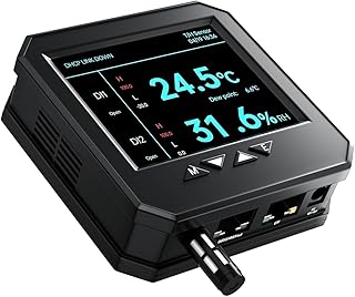 Ethernet Server Room Temperature Monitor, PoE Server Rack Temperature Humidity Sensor with Web Interface, SNMP Modbus MQTT Support, Dual Power, IP55, Data Logging, Alarm & Relay Output