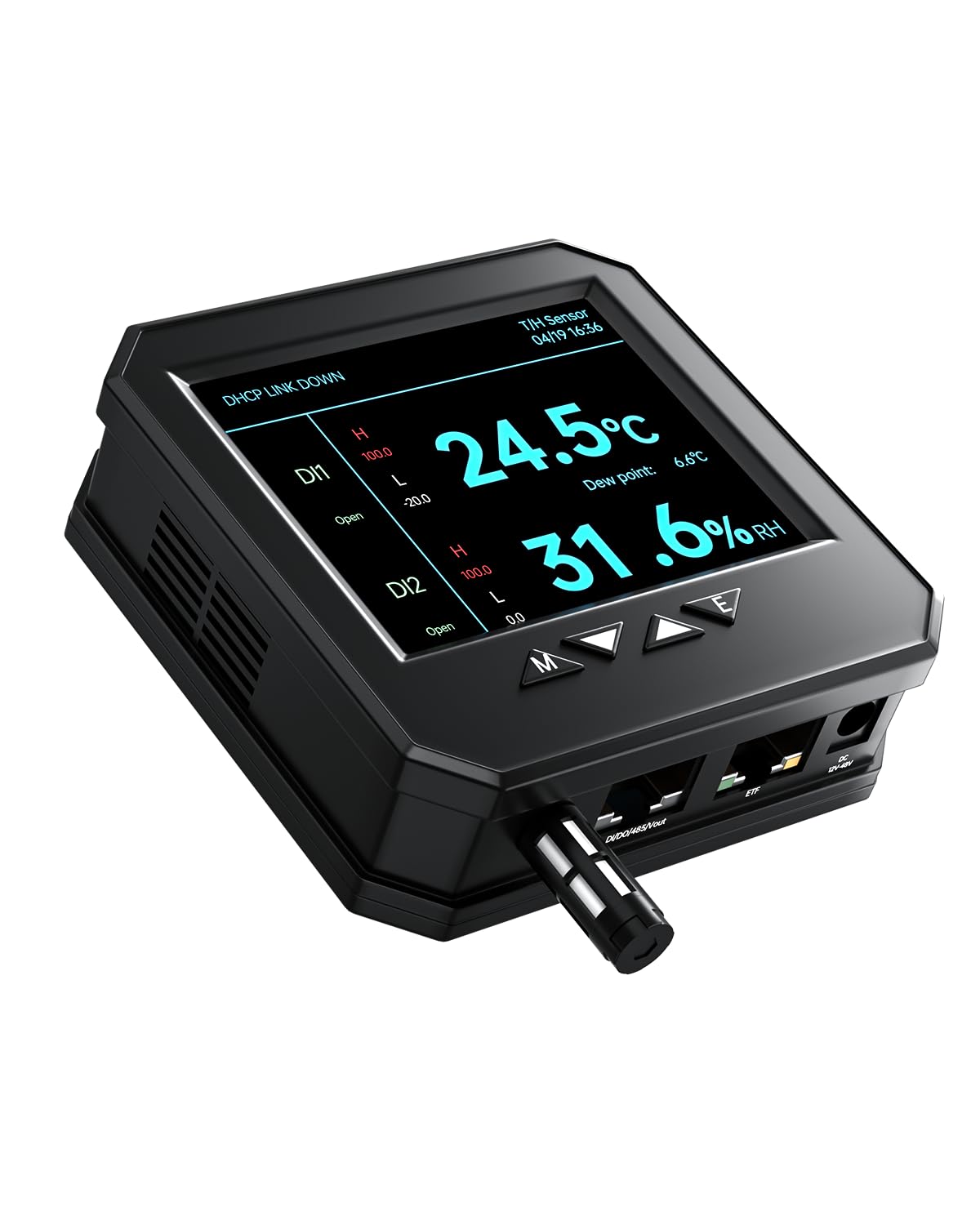 Photo 1 of Ethernet Server Room Temperature Monitor, PoE Server Rack Temperature Humidity Sensor with Web Interface, SNMP Modbus MQTT Support, Dual Power, IP55, Data Logging, Alarm & Relay Output