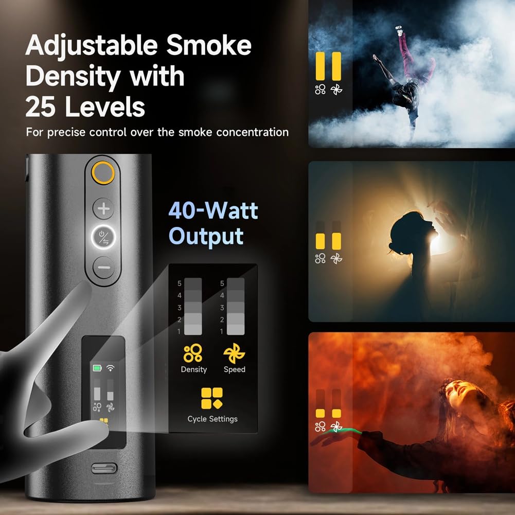 Máquina de Humo Portátil Plegable CF5 para Fotografía, con Control Inalámbrico, para Crear Efectos de Humo para Videos, Fiestas, Fotografías y Películas.