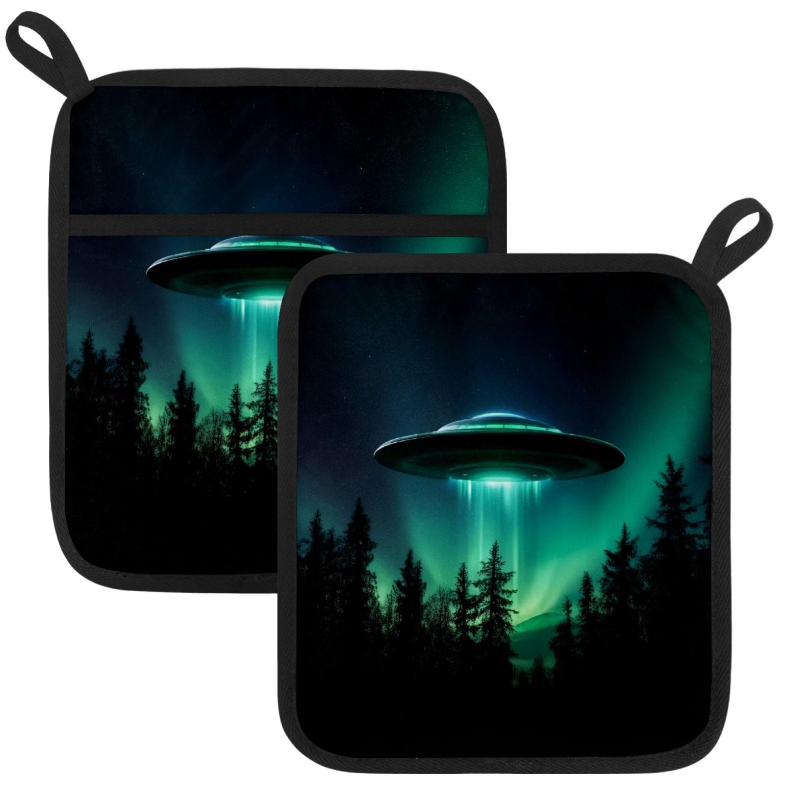 VAPOKF Aurora UFO Pot Holder, Heat Resistant Oven Cloths, Potholders & Oven Gloves, for Kitchen Cooking & Baking, Thick & Safe, Protection of Hands From Hot Utensils