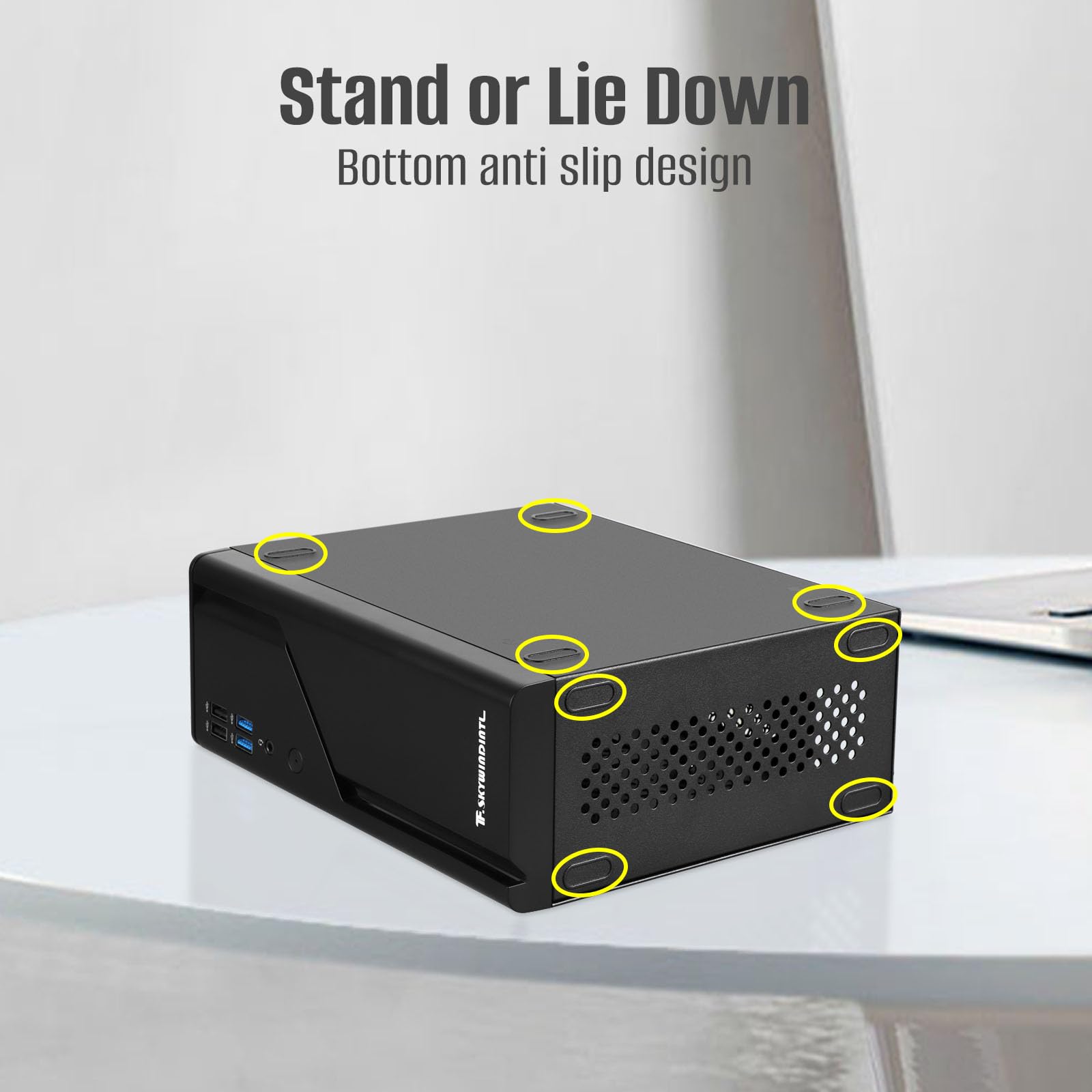 D32R Mini ITX Case ARGB Small Form Factor SFF Mini-Tower HTPC Case Pannelli Ventilati 0,8 mm SPCC Computer Chassis Adatto per schede madri Mini ITX di 170 x 170 mm Nero