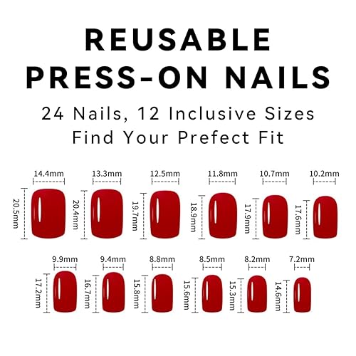 Miniatura 7 de Uñas postizas cuadradas a presión de Navidad, uñas postizas cortas y medianas, uñas francesas acrílicas negras con copos de nieve, diseño de noche