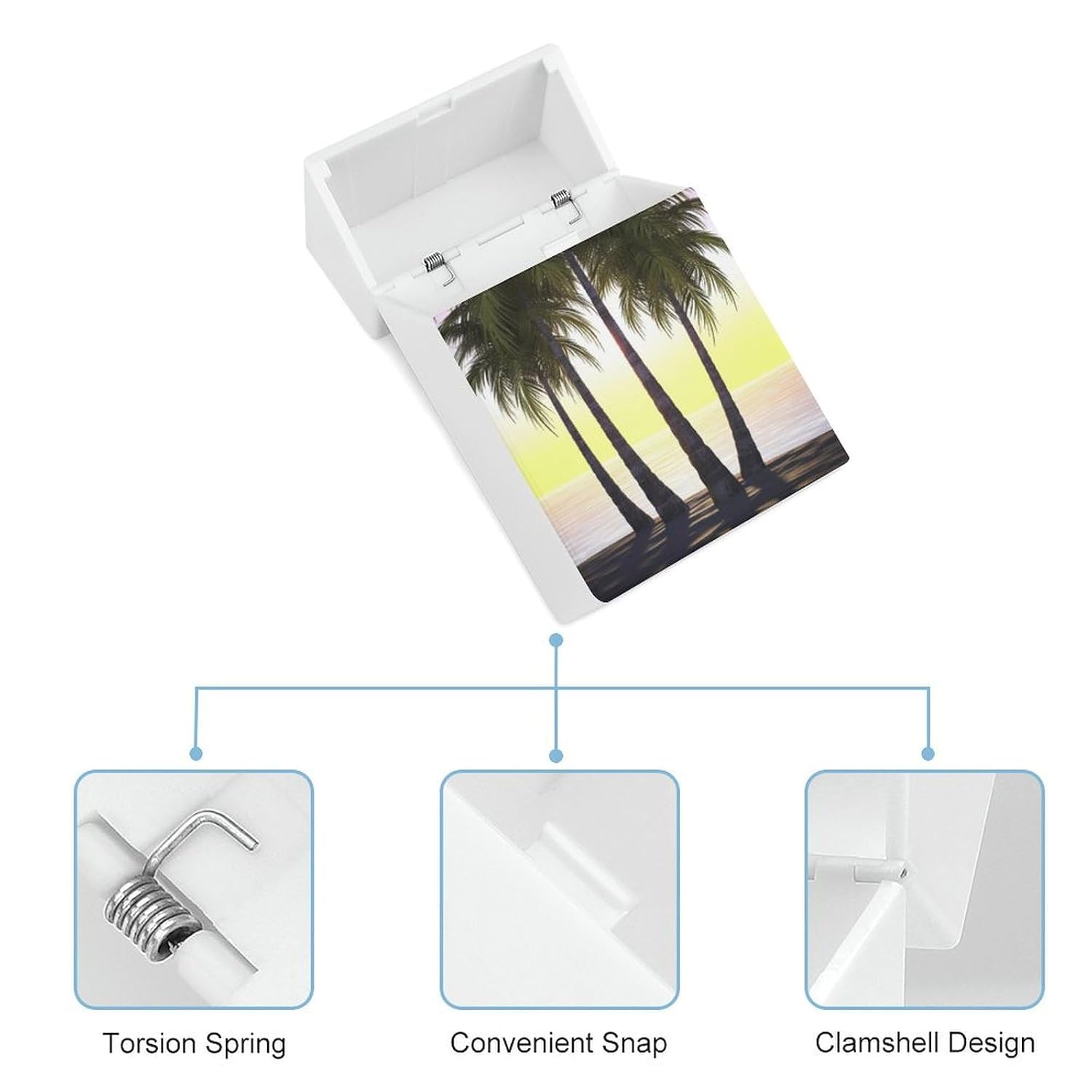 Tropical Palm Tree Cigarette Case Plastic Cigarette Holder Case Cigarette Protective Cover Coin Case Outdoor Portable Smoking Accessories Christmas Gifts for Adult image 4