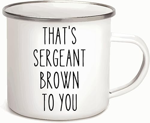 Custom Sergeant Mug Gifts Cop Promotion Appreciation Coffee Ideal Police Officers 12oz Enamel Silver Mug