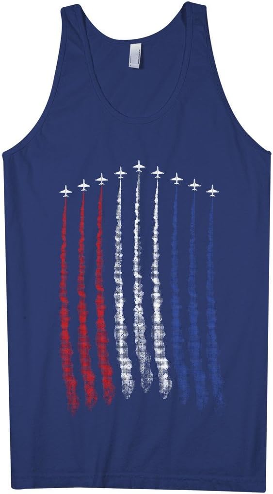 Threadrock Men's Red White Blue Air Force Flyover Tank Top