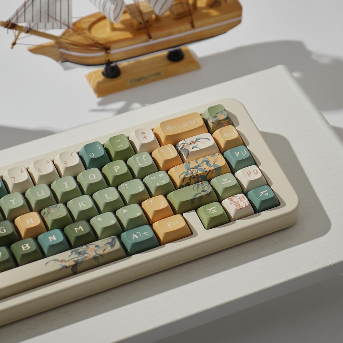 156 tasti PBT Custom Keycaps URE Profile Dye Sub Keycap, set adatto per 60% 65% 75% 95% Cherry Mx Switch tastiera meccanica