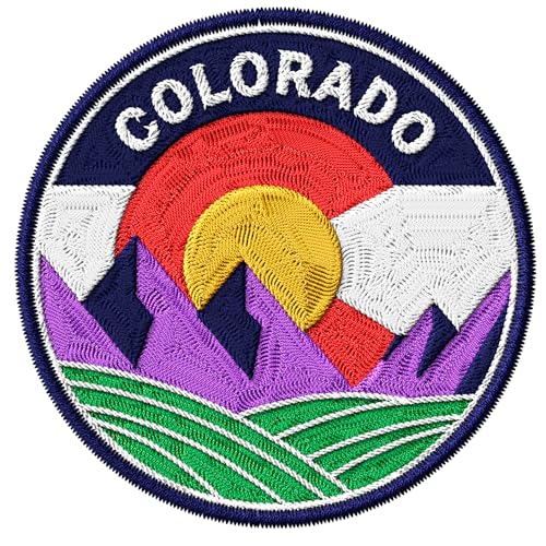 Colorado State Patch for Clothes Rocky Mountains Ski – Embroidered