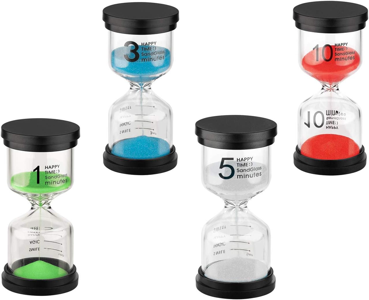 KSMA Sand Timer 4 Colors Hourglass Timer Set,Colorful Sandglass Timer for Kids,Classroom,Kitchen,Games,Toothbrush Time…