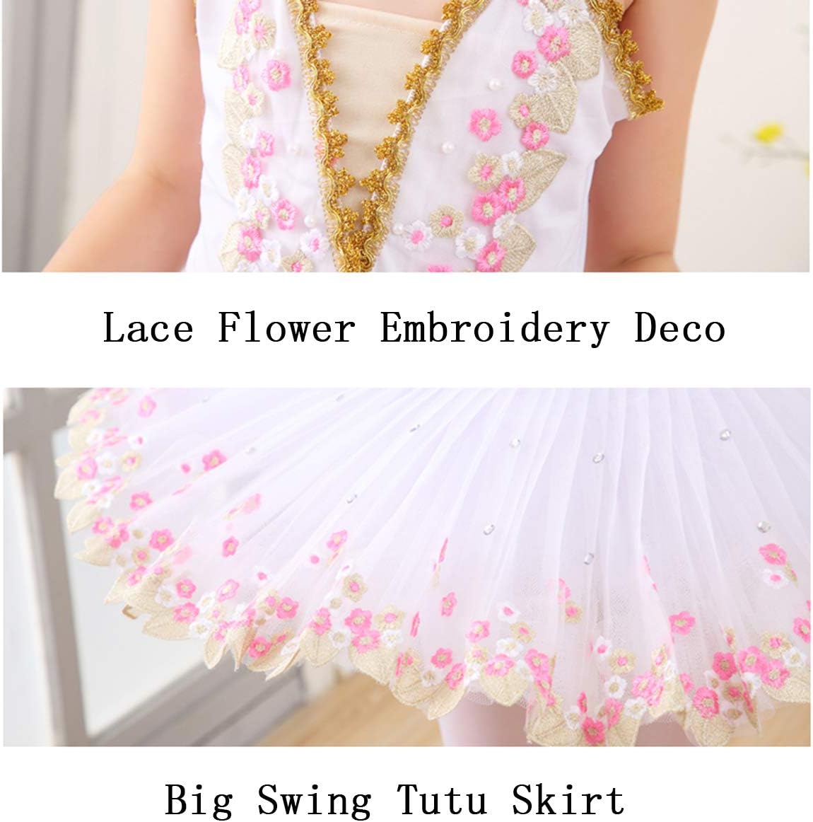 ORIDOOR Girl's Skirted Leotards Ballet Dance Outfit Sparkle Tutu Princess Dress Ballerina Costumes with Arm Band 4-13Y …