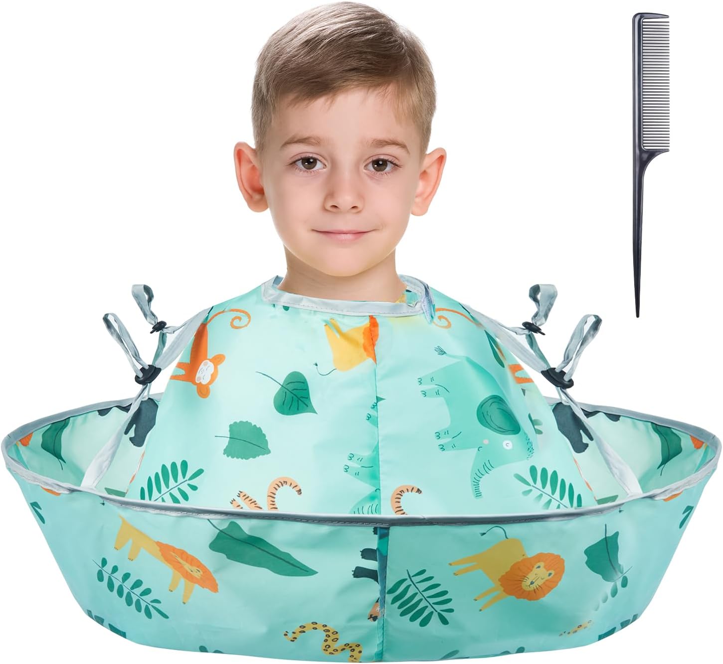 Lictin Haircut Capes Umbrella for Kids - Hair Cutting Haircut Cape Kids Waterproof Foldable Adjustment, Hairdressing Umbrella Cape Apron with 1PCS Black Comb