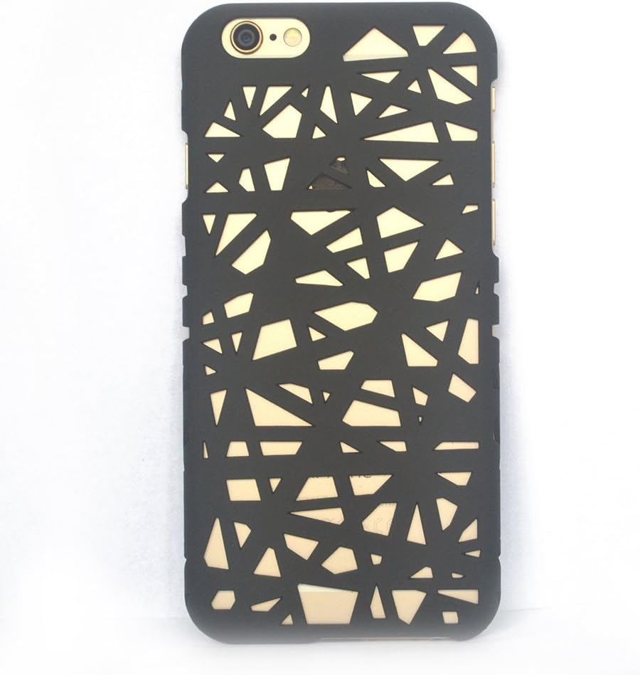 Dkang Plastic Hollow-out Slim Matte Bird Nest Hollow Hard Cover Case For iPhone 6/6S 4.7" (Black)