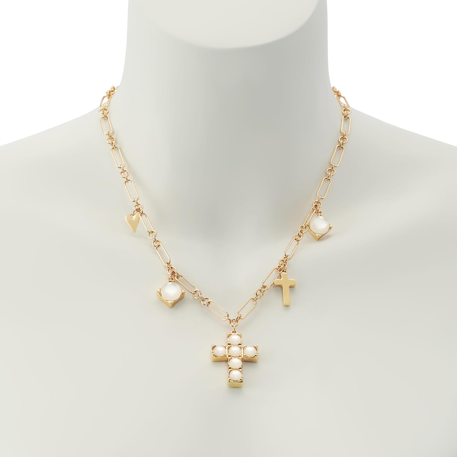 Robert Lee Morris Soho Jewelry Women's Mother of Pearl Cross Bib Necklace