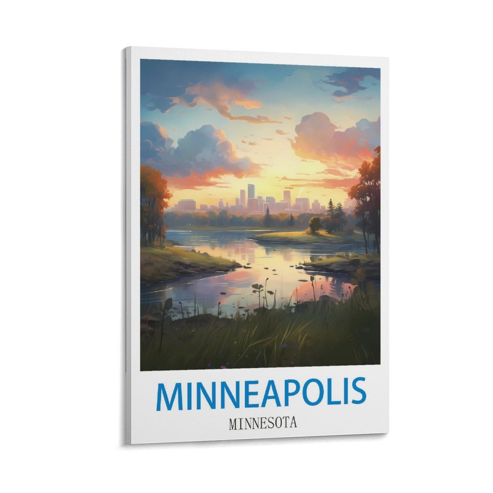 LUOKINU Minneapolis Minnesota Vintage Travel Posters 08x12inch(20x30cm) Decorative Painting Canvas Wall Posters And Art Picture Print Modern Family