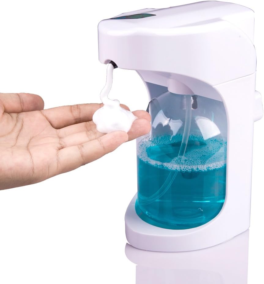 Automatic Foaming Soap Dispenser by RICKYAARON Brand - Concise Design - Perfect for Bathroom and Kitchen - 16.9oz Capacity - White - SD-500