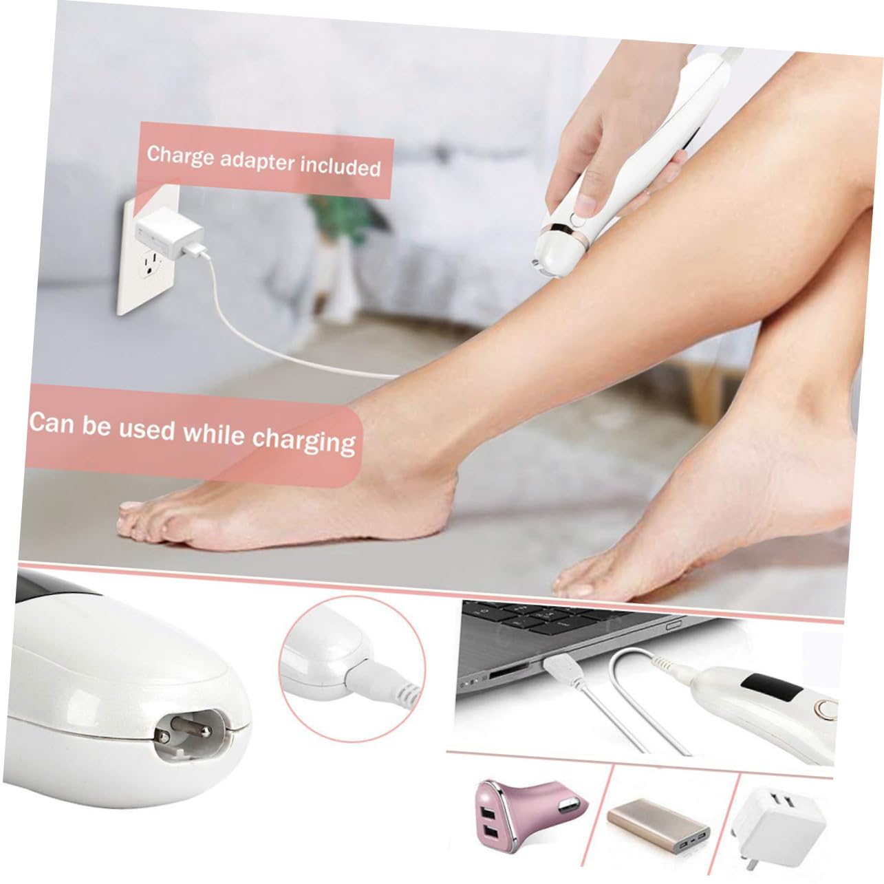 LIFKOME Recortadora De Pelo Eléctrica Para Mujer 1 Unidad Tamaño Compacto Usb Recargable Afeitadora Corporal Facial Ergonómica Portátil Para Depilación Segura