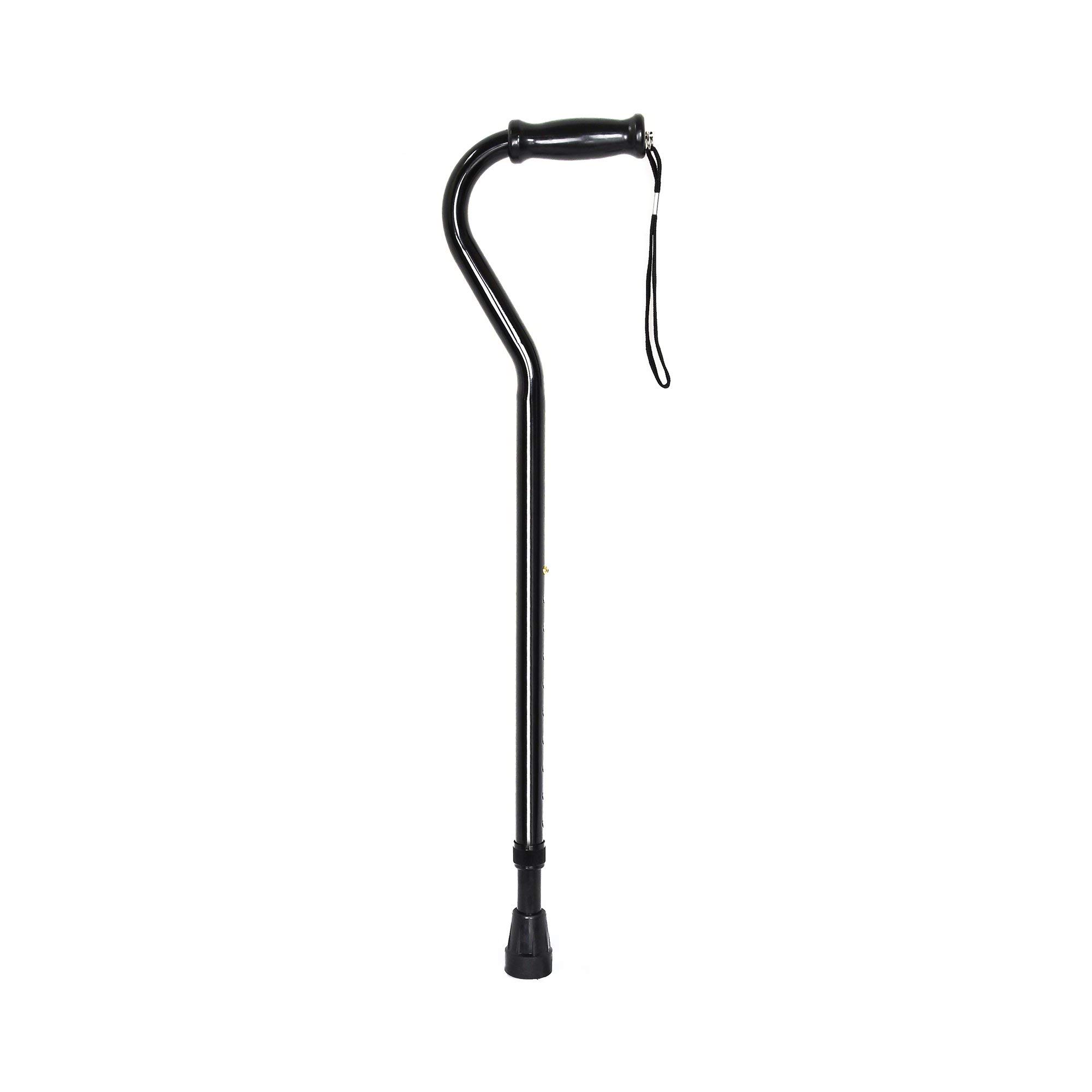 McKesson Offset Cane, Adjustable, Black, Steel, 29 3/4 in to 37 3/4 in, 500 lbs Weight Capacity, 1 Count