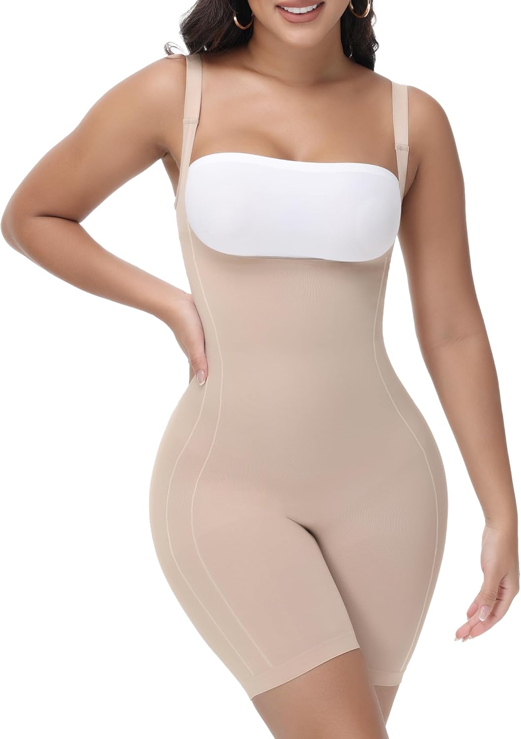 SHAPESHE Open Bust Shapewear Tummy Control Seamless Bodysuit for Women Butt Lifting Body Shaper Fajas Colombianas