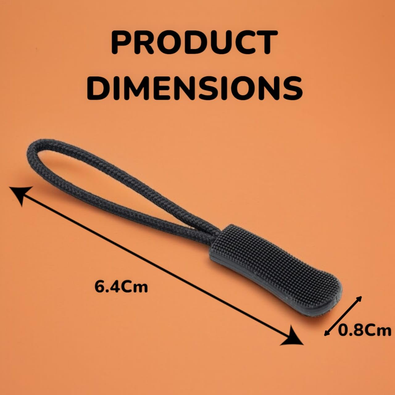 RIANZ® Zipper Puller - Nylon Cord with Plastic Pull Extension - Replacement for Broken or Missing Pulls - for Clothing, Jacket, Backpack, Bags, Purses - DIY, Sewing, Tailoring (Black - Pack of 20 Pcs) 2