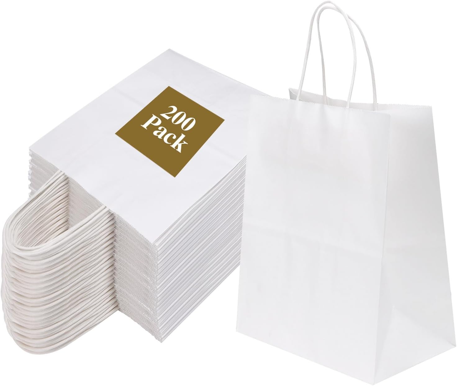 Joybe 200 Pack 8×4.75×10 Inch Medium White...