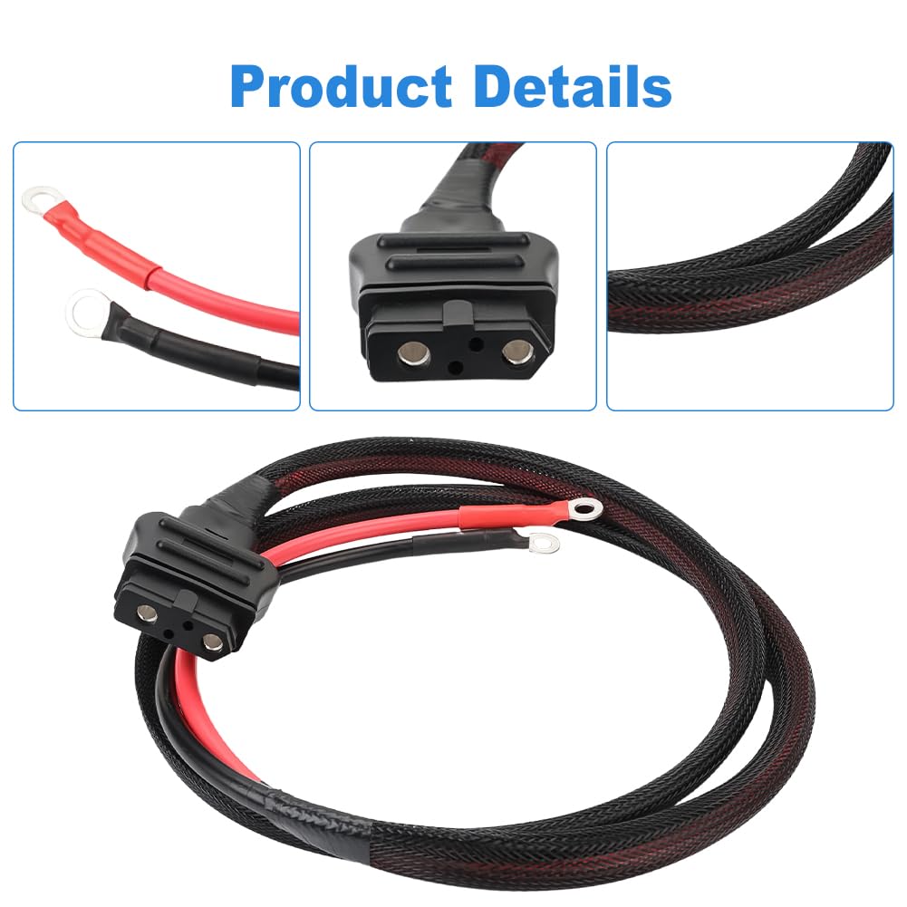 Zayody 2-Pin Battery Cable Harness Kit Plow Side Compatible With