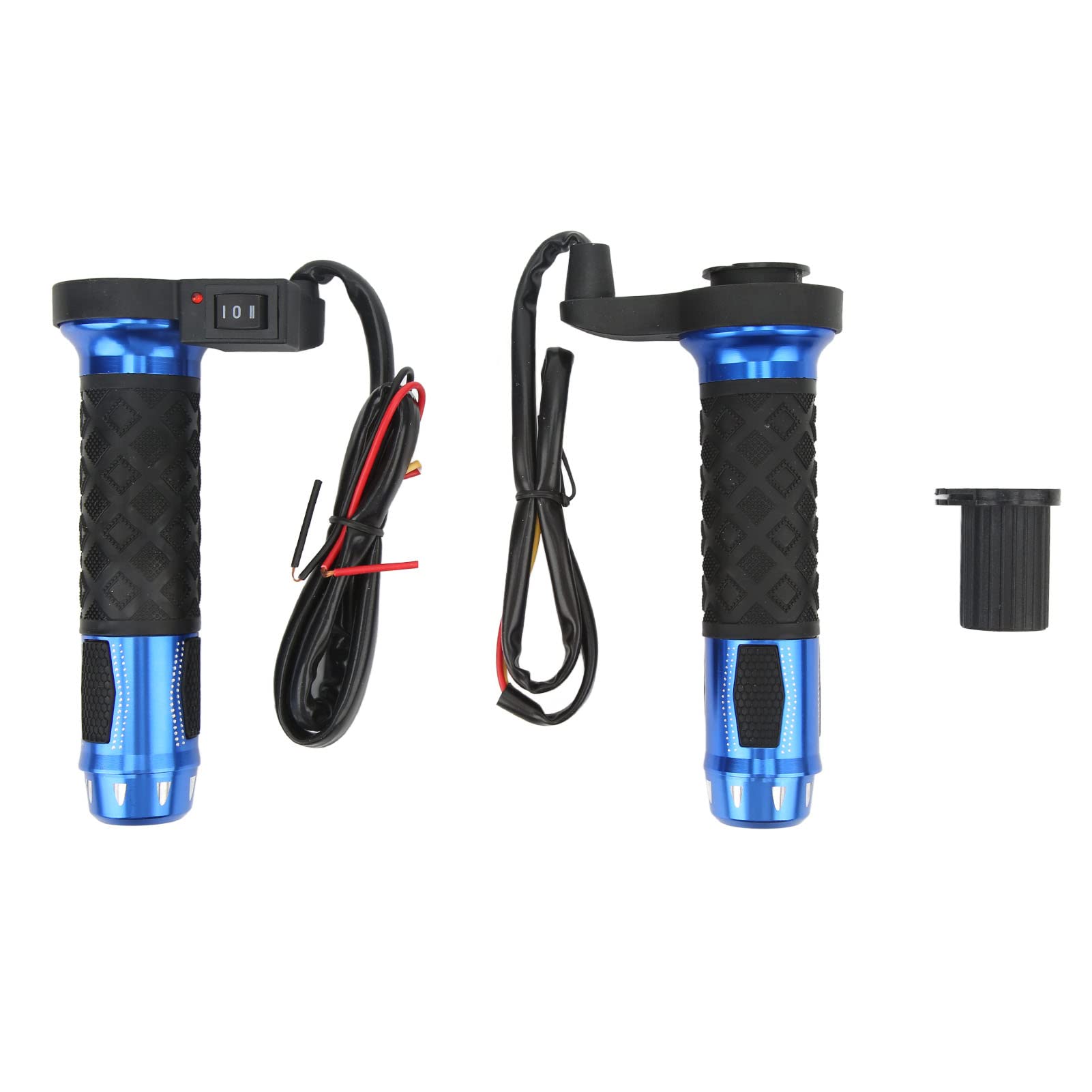 Naroote Poignées Chauffantes électriques, 1 Paire de Poignées Chauffantes étanches à la Poussière Bleues pour Motos pour Guidons de 22 Mm