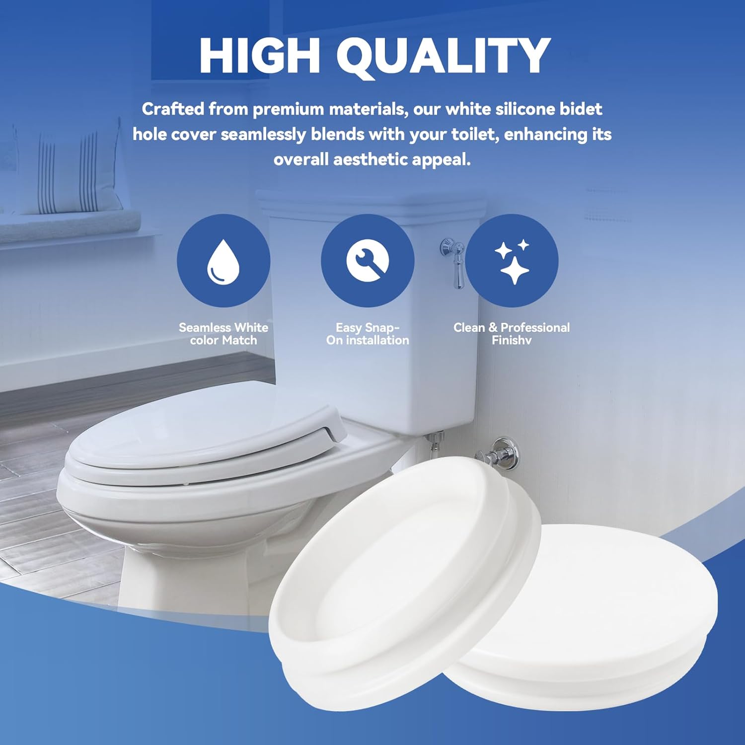 Toilet Bidet Hole Cover：Silicone Plug Grommet Rubber Cap Compatible with Toto Washlet+ toilet,1 pcs