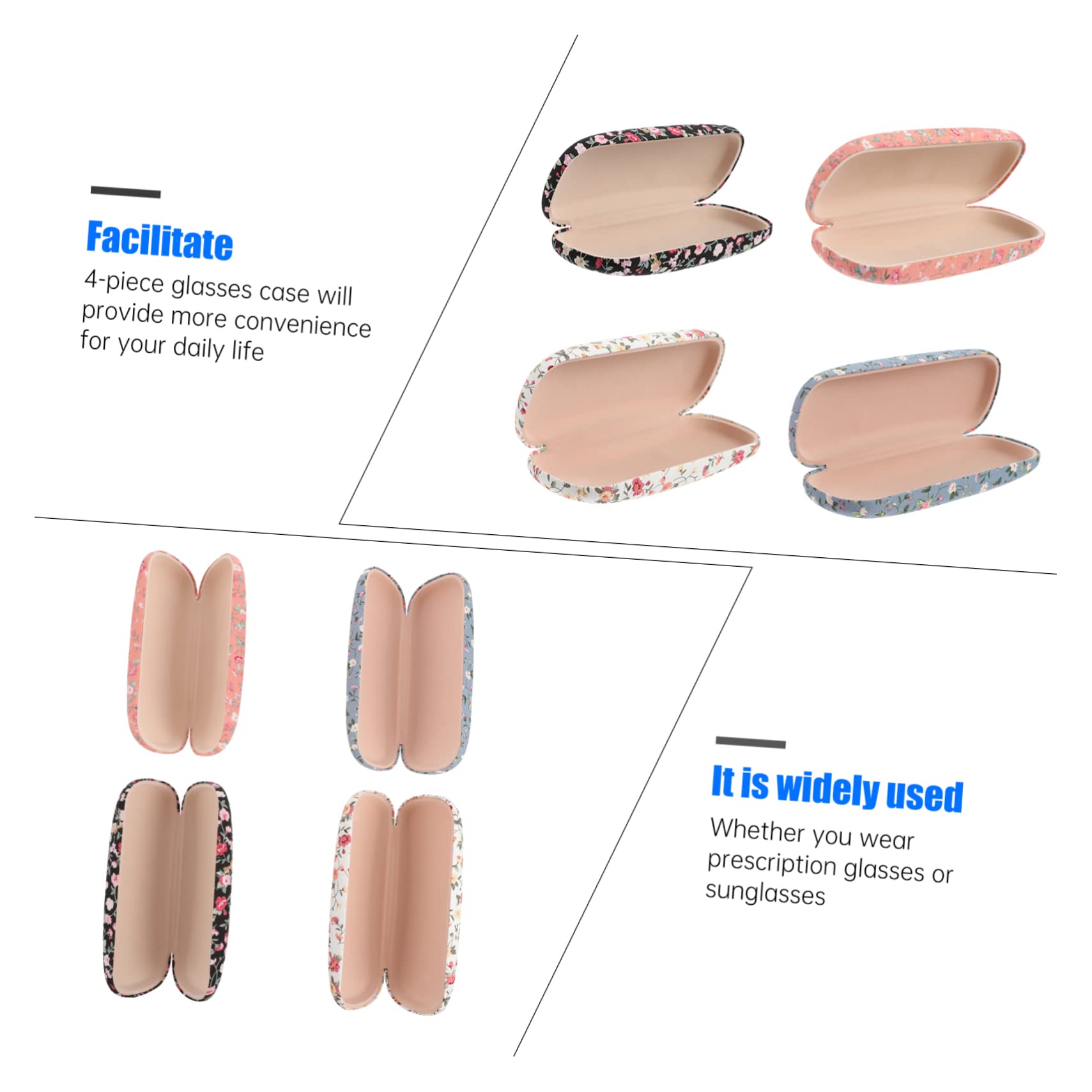 Custodia per Occhiali da Sole 4 Pezzi in Cotone, Box Creativo | Set Compatto, Accessori Hardware, per Viaggio All'aperto, Custodia per Occhiali