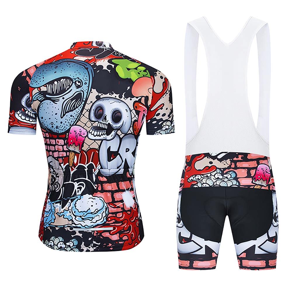 Hombres Jersey + Pantalones Cortos Mangas Cortas de Ciclismo Ropa Maillot Transpirable para Deportes al Aire Libre Ciclo Bicicleta