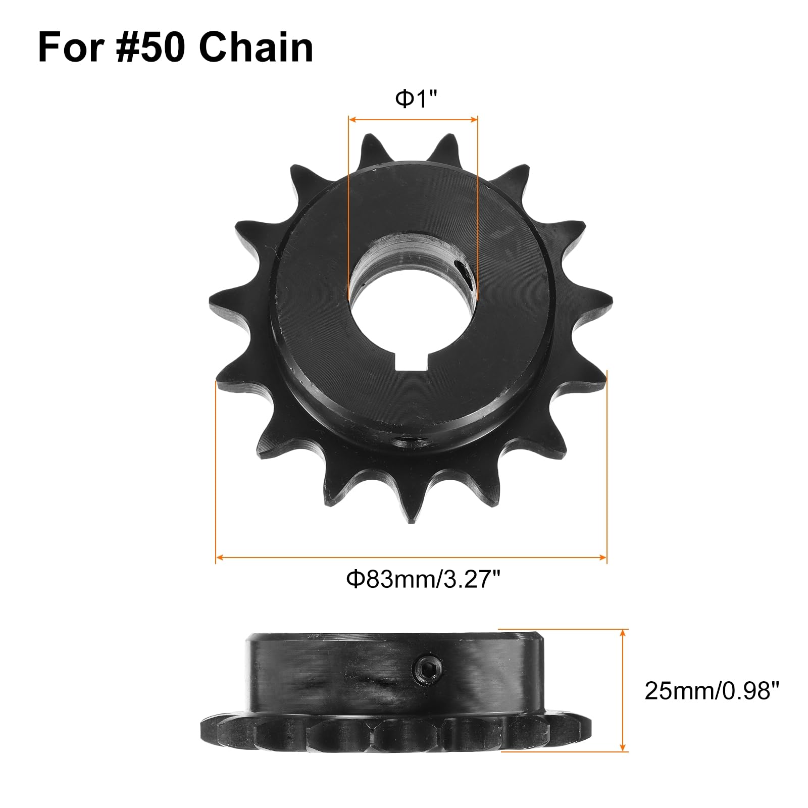 uxcell #50 Chain Roller Sprocket B Type, 1