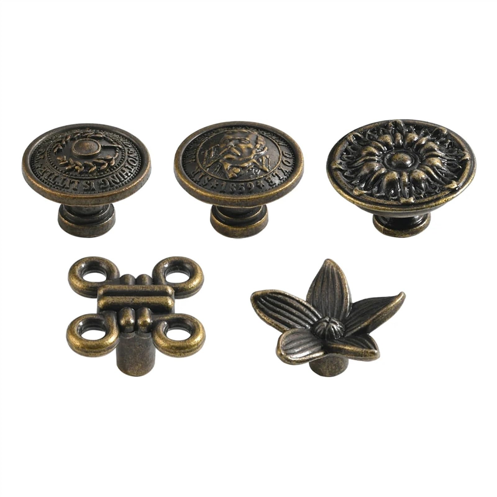 Boutons de meubles en bronze pour poignées de tiroirs, armoires et placards
