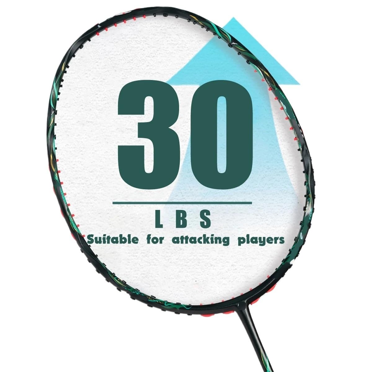 Federball Set Badmintonschläger 30LBS Carbon Fiber Wave Frame Leichter Offensivschläger