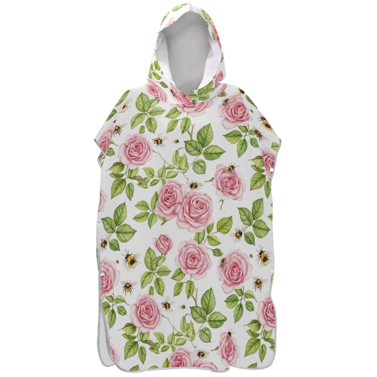 Poncho de surf à fleurs roses pour se changer facilement à la plage