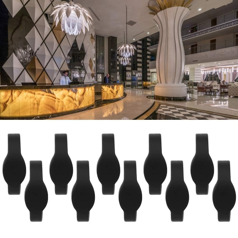 Agatige RFID Wristband, 10 Pezzi 13,56 MHz Carta D'identità Braccialetti in Silicone Scheda IC Impermeabile con Cinturino, Utilizzata per Controllo degli Accessi, Piscina, Sauna(Nero)