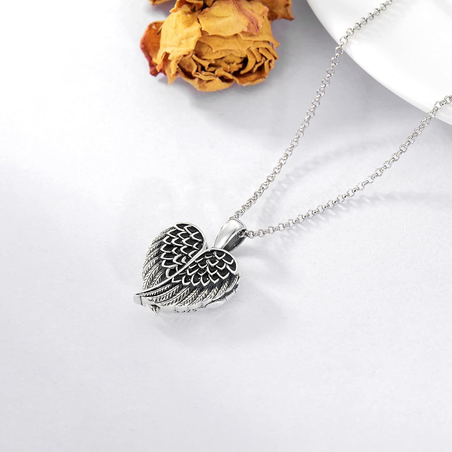 SOULMEET Personalized Silver Locket Necklace That Holds Pictures Photo Keep Someone Near to You, Memorial Custom Lockets Necklaces Letters Engraving for His Her - Image 2