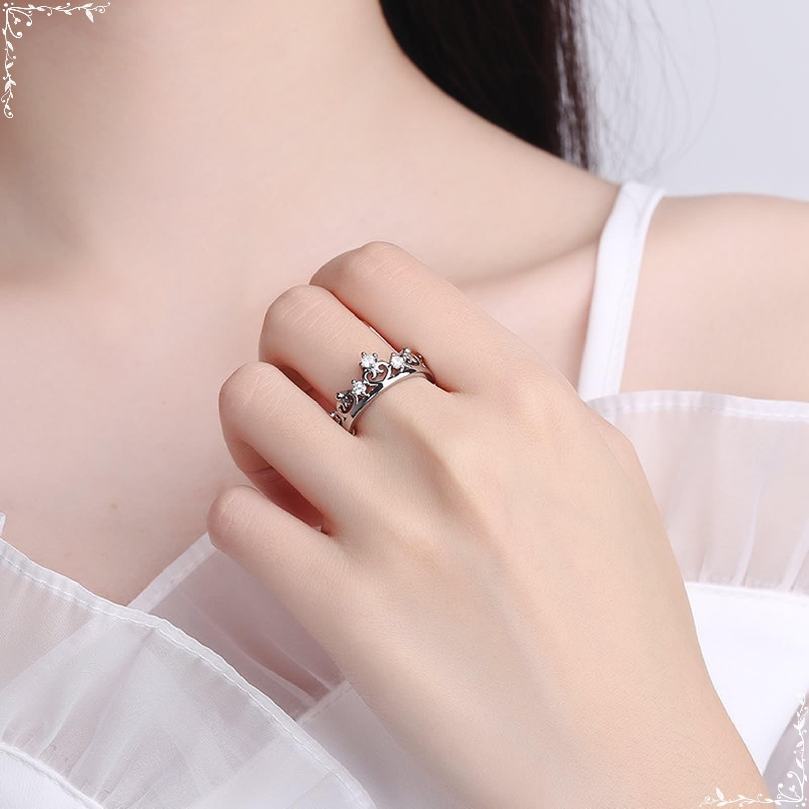 Wycian Pierścionki zaręczynowe Moissanite dla kobiet białe złoto osłona pierścionka 18K puste serce rozmiar H 1/2 moda dla lesbijek biżuteria urodzinowa