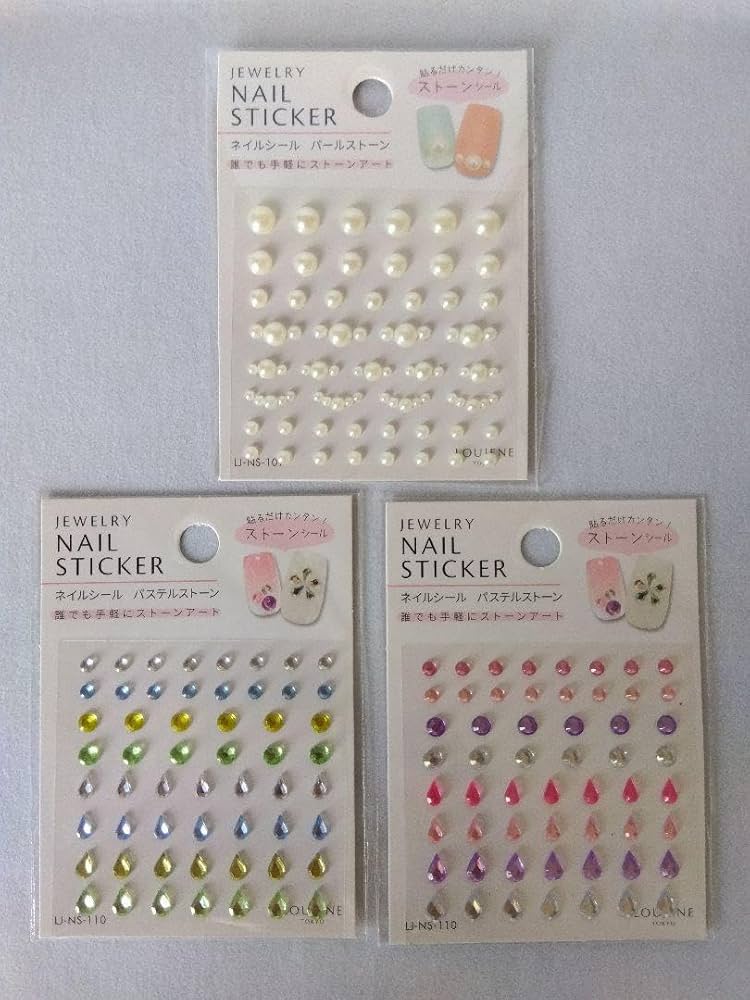 ネイル用品セット(ストーン・シールなど) Amazon.co.jp: セリア ネイルシール パステル パールストーン 3