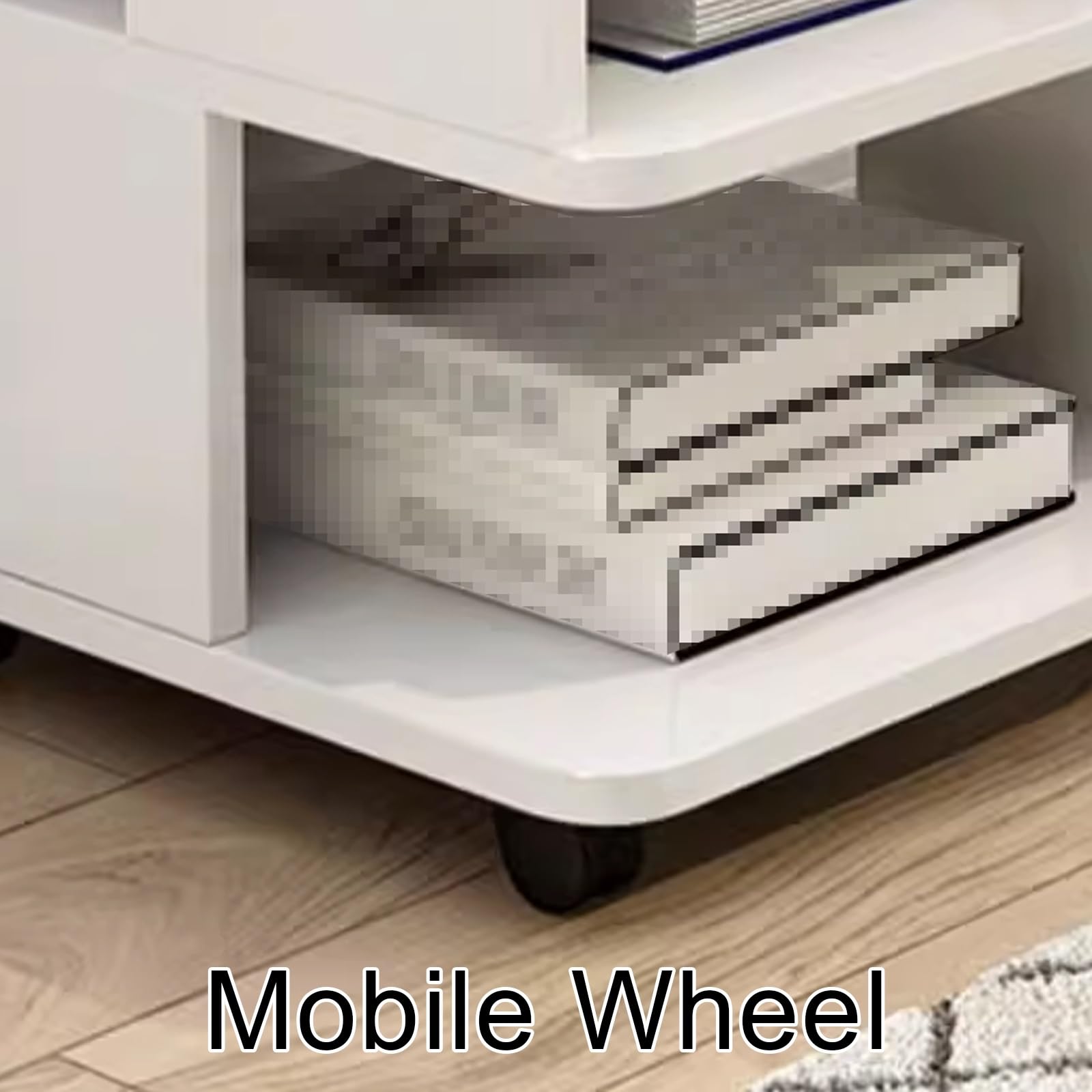 Mesa Impresora Ruedas Tablero Grueso Soporte Impresora Bajo Mesa 50 X 50 X 50 cm Carro de Almacenaje Muebles Fácil de Montar para Oficina Hogar(White)