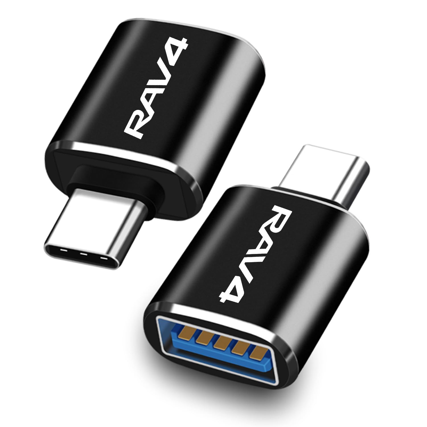 【Yamlten】ラヴフォー usb type-c 変換アダプタ 2個セット ラヴフォー 新型 RAV4 & RAV4 PHV XA50系 Type-CからUSB変換 USB3.0変換アダプタ 充電 データ転送 設定不要 長持ちする 黒
