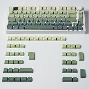 Amazon.com: mintcaps PBT Doubleshot Keycaps 134 Keys Gradient Green ...