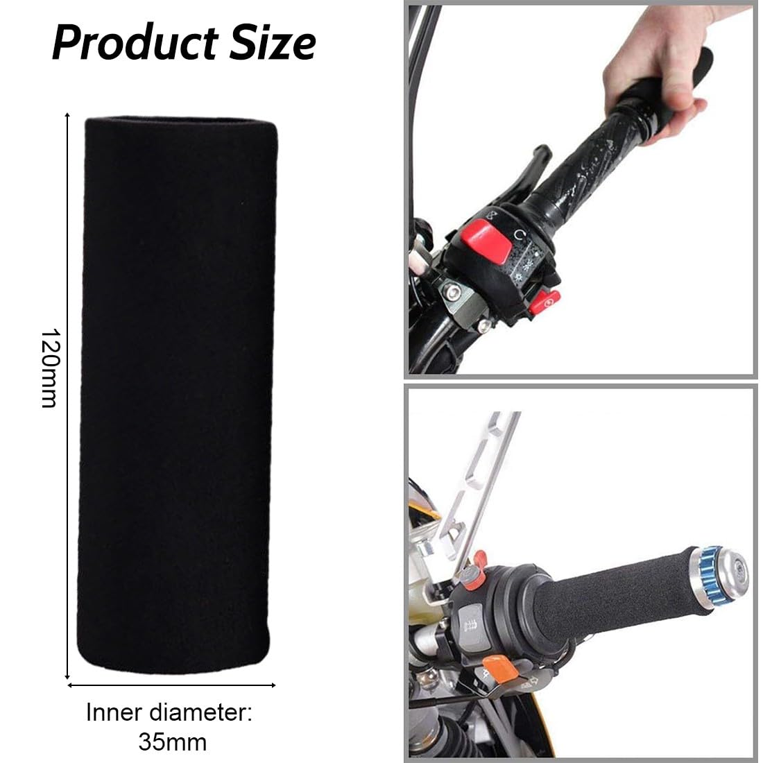 4 Pezzi Copre Grips, Manopole Manubrio Moto Manopole in Schiuma Maniglia di estremità Barra Antiscivolo Maniglia Manubrio Comfort Moto Adattabile Antiscivolo Accessorio Morbido