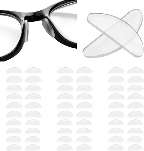 30 pares de almohadillas de nariz para anteojos, almohadillas adhesivas de silicona suave, almohadillas de nariz antideslizantes en forma de D para