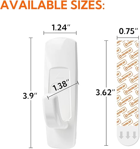Miniatura 3 de hookay Ganchos utilitarios de 5 libras, ganchos de pared para colgar sin daños, sin herramientas, artículos de organización colgantes extraíbles en